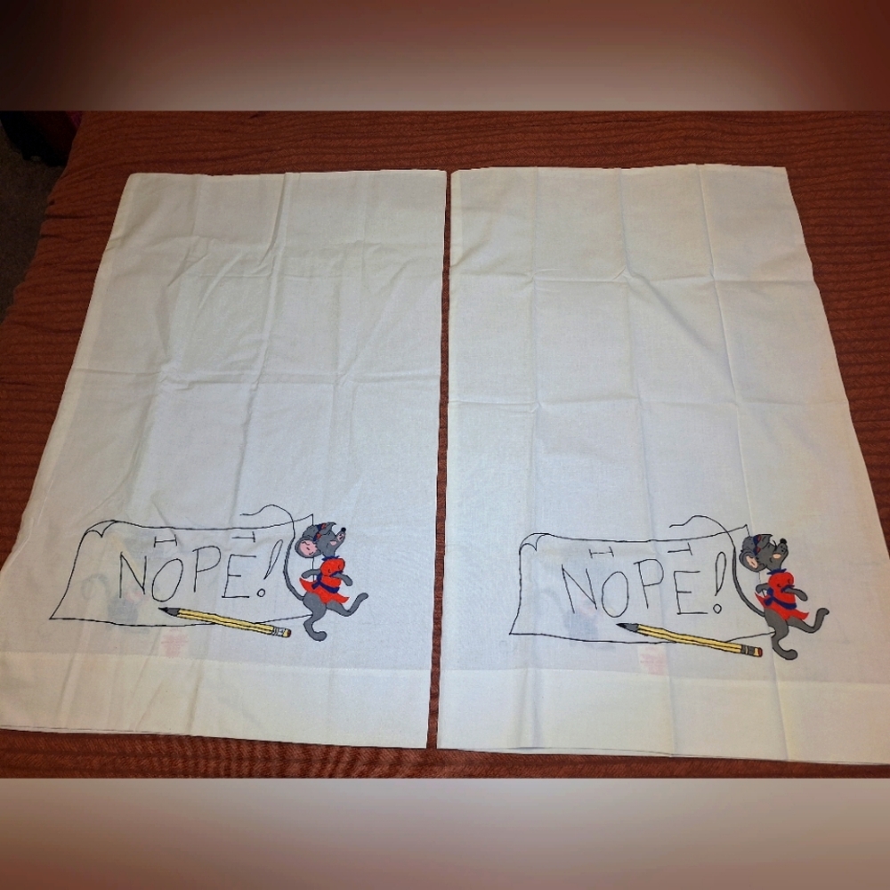 Vintage Naughty Gag Pillowcase Set Tonight? Nope!